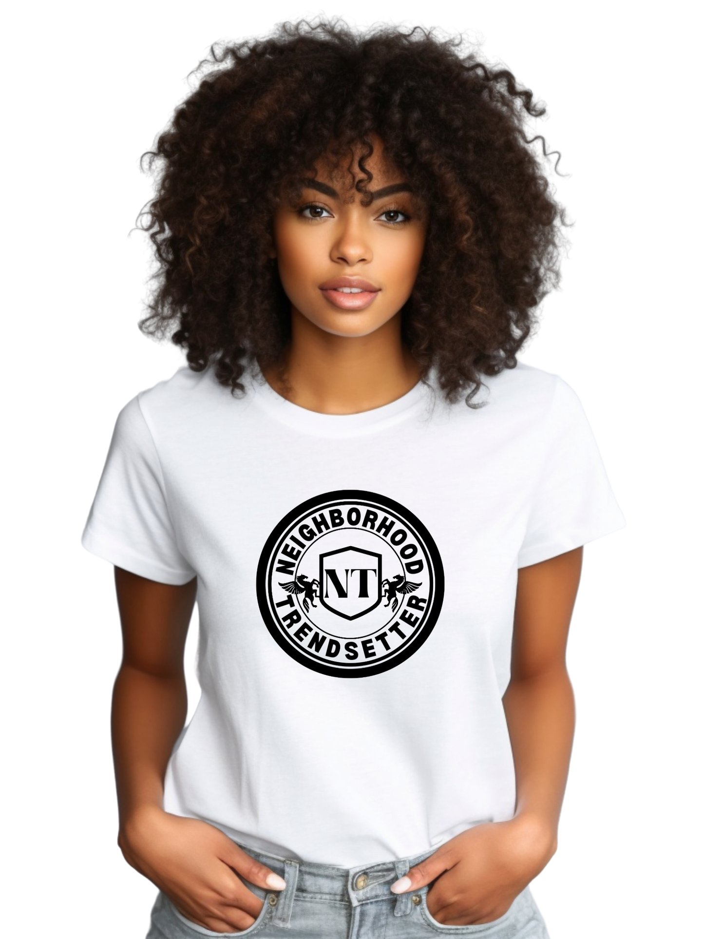 "Neighborhood Trendsetter" Classic Crest T-Shirt - White