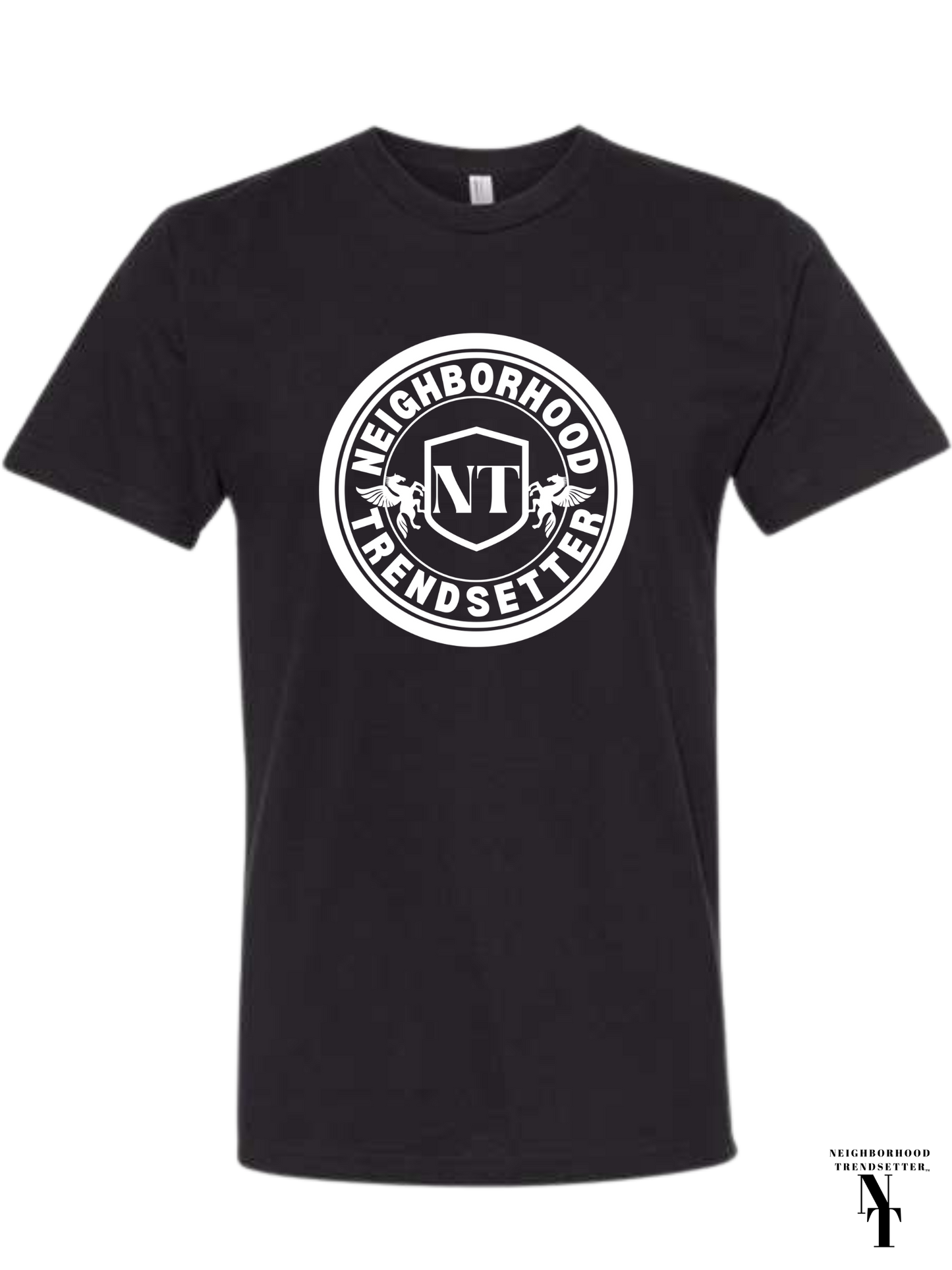 "Neighborhood Trendsetter" Classic Crest T-Shirt - Black