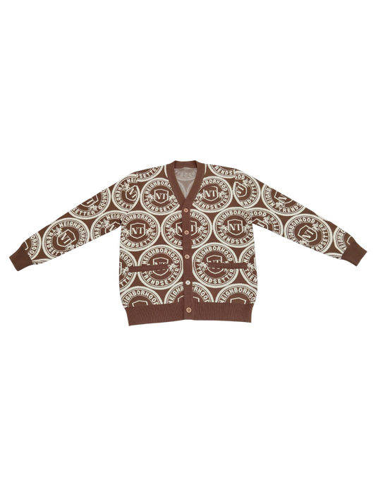 NT Logomania Cardigan Sweater— Chocolate