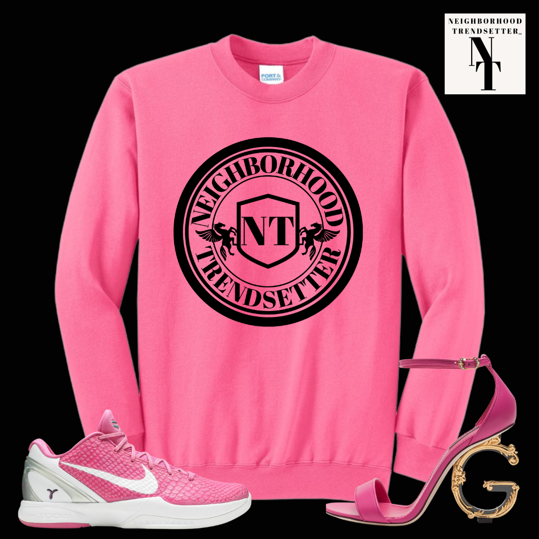 "Neighborhood Trendsetter" Highlighter Sweatshirt - Neon Pink