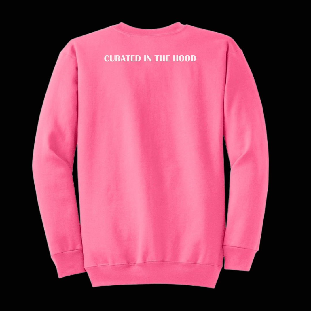 "Neighborhood Trendsetter" Highlighter Sweatshirt - Neon Pink