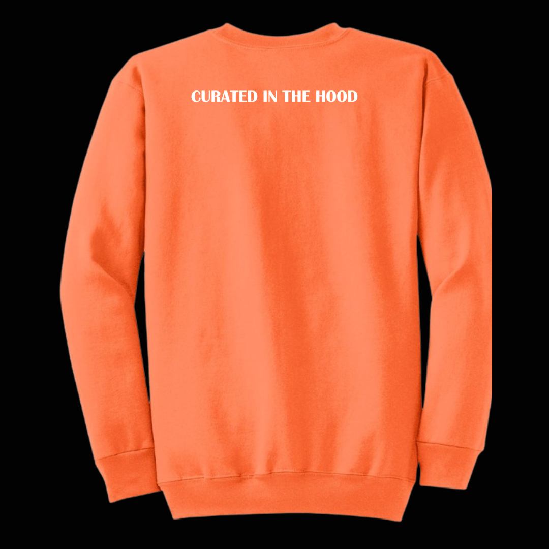 "Neighborhood Trendsetter" Highlighter Sweatshirt - Neon Orange