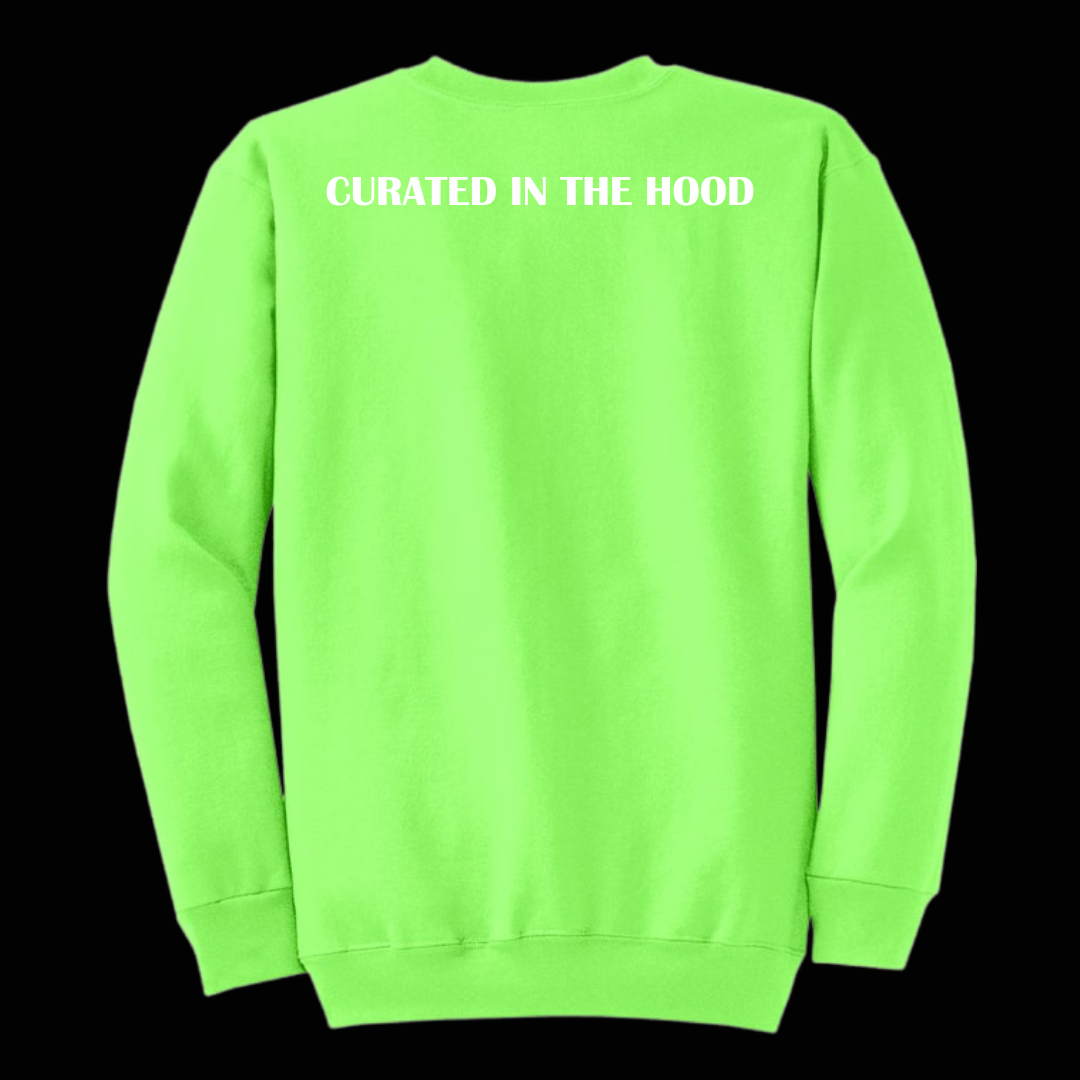 "Neighborhood Trendsetter" Highlighter Sweatshirt - Neon Green