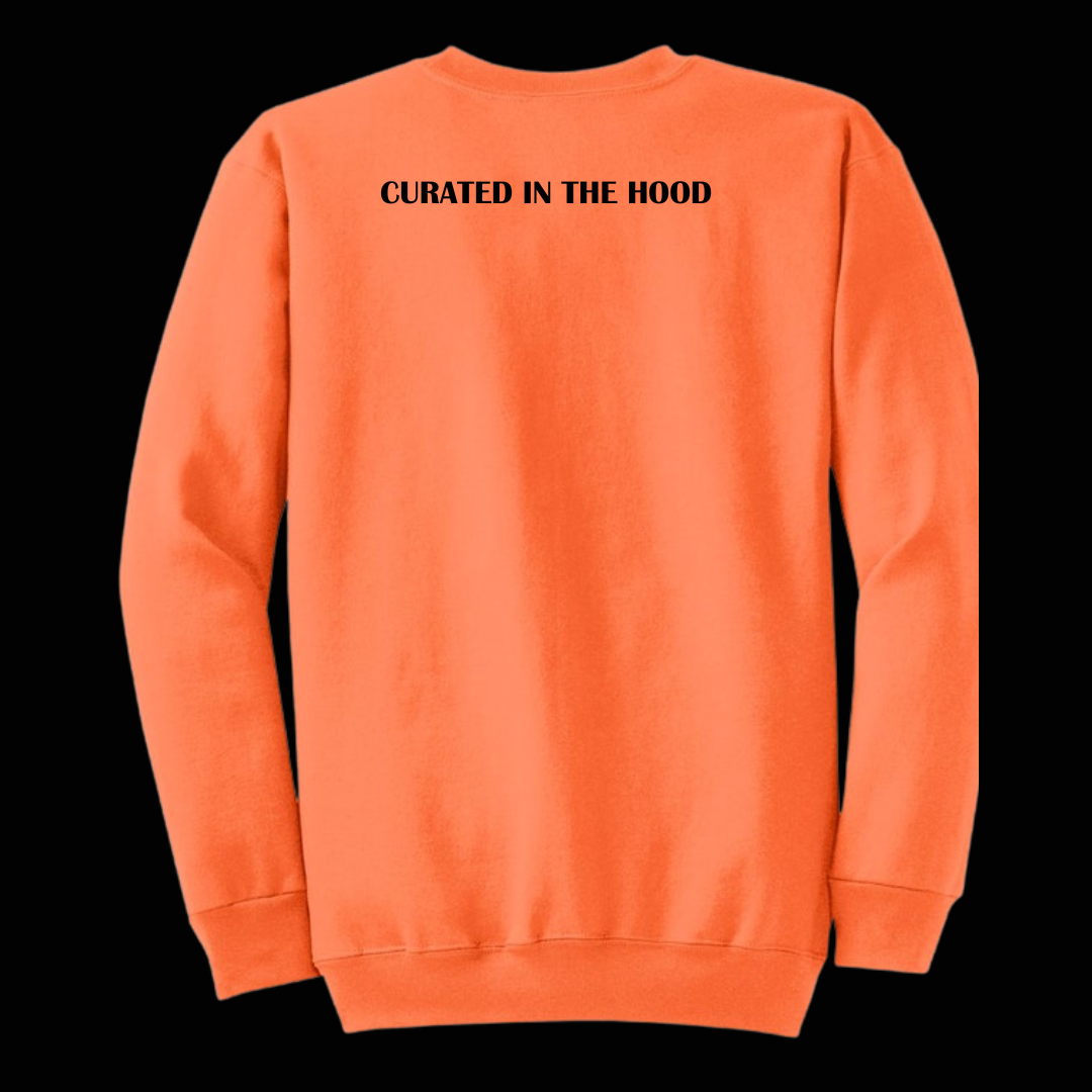 "Neighborhood Trendsetter" Highlighter Sweatshirt - Neon Orange