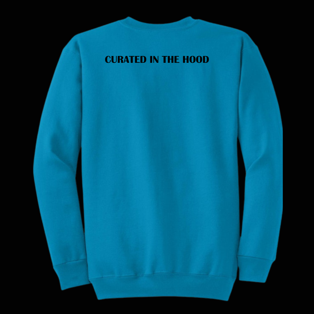 "Neighborhood Trendsetter" Highlighter Sweatshirt - Neon Blue