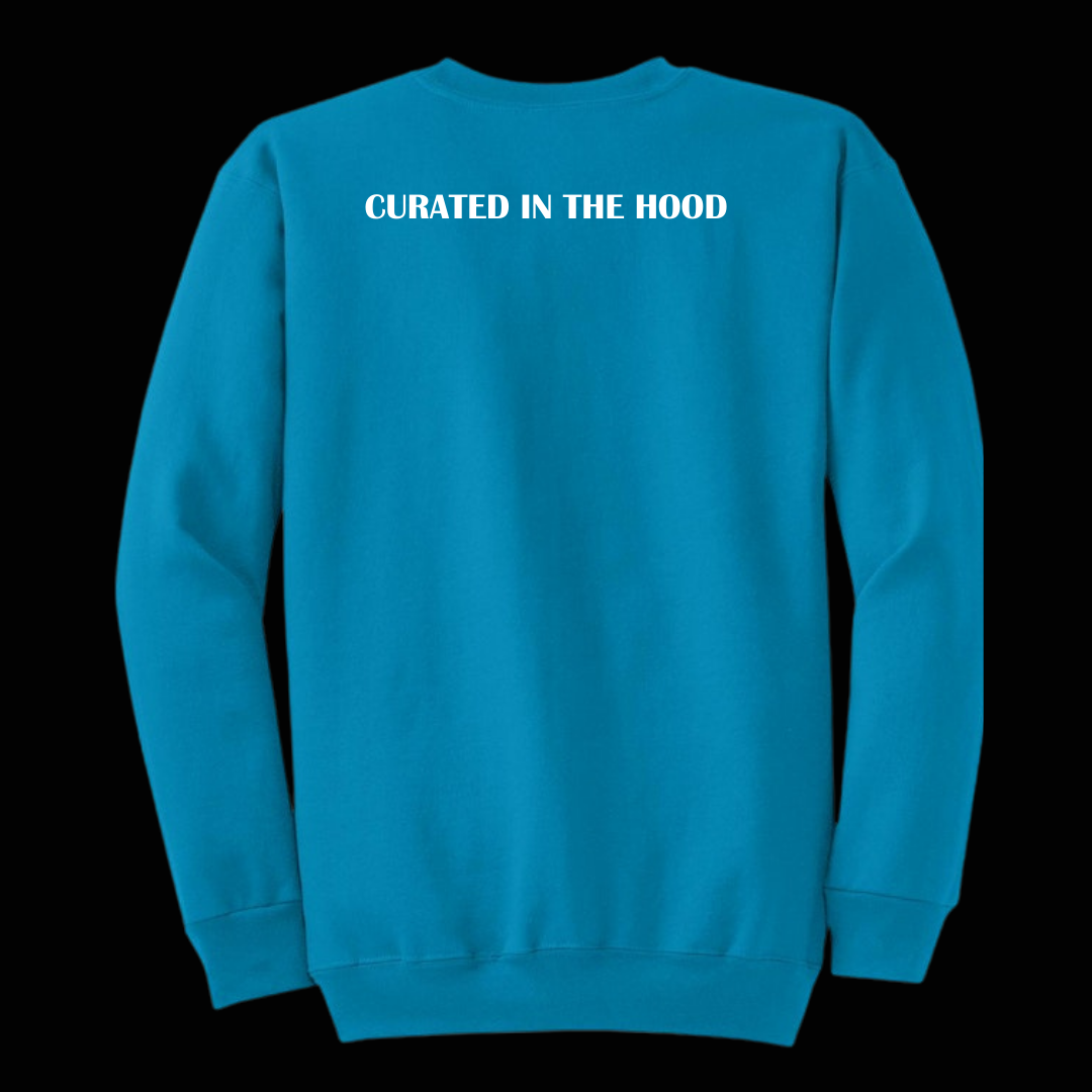 "Neighborhood Trendsetter" Highlighter Sweatshirt - Neon Blue